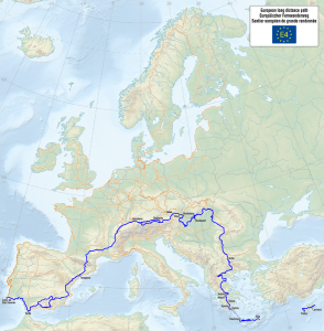 Map of the European Long Distance Path E4